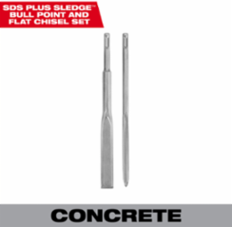 SDS Plus SLEDGE™ 10 Inch Bull Point & Flat Chisel Set (2 Pack)