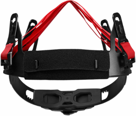 4-Point Ratcheting Suspension with Quick Adjust, Antimicrobial Sweatband