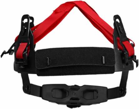 6-Point Ratcheting Suspension with Moisture-Wicking Sweatband, Black/Red