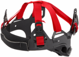 6-Point Ratcheting Suspension with Moisture-Wicking Sweatband, Black/Red