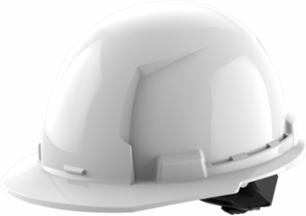 White Front Brim Hard Hat, Type 1 Class E, Adjustable Fit, Impact Resistant