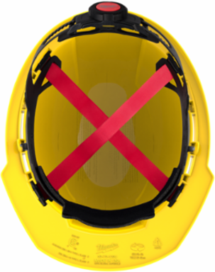 Yellow Front Brim Hard Hat - Type 1 Class E, Adjustable Fit, HDPE Construction
