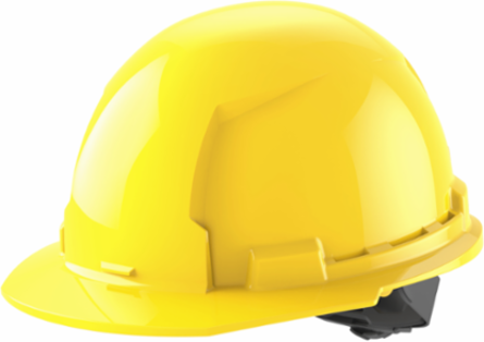 Yellow Front Brim Hard Hat - Type 1 Class E, Adjustable Fit, HDPE Construction
