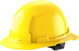 Yellow Full Brim Hard Hat - Type 1 Class E, Impact Resistant, Adjustable Fit