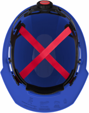 Blue Hard Hat - Type 1, Class E, 4-Point Ratcheting Suspension