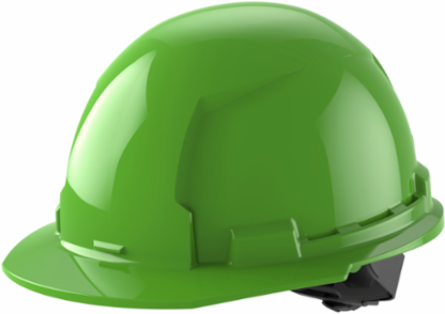 Green Front Brim Hard Hat, Type 1 Class E, Adjustable Fit, HDPE Material