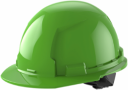 Green Front Brim Hard Hat, Type 1 Class E, Adjustable Fit, HDPE Material