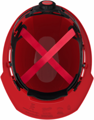 Red Front Brim Hard Hat - Adjustable Fit, ANSI Class E, HDPE Material