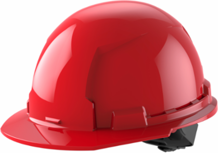 Red Front Brim Hard Hat - Adjustable Fit, ANSI Class E, HDPE Material