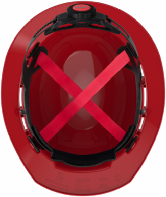 Red Full Brim Hard Hat, Type 1 Class E, Impact Resistant, Adjustable Fit