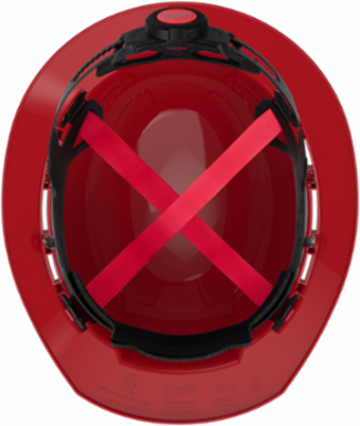 Red Full Brim Hard Hat, Type 1 Class E, Impact Resistant, Adjustable Fit