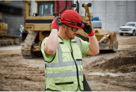 Black Front Brim Hard Hat Type 1 Class E with Adjustable Fit and BOLTTM Accessories