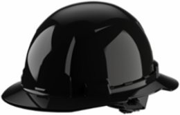 Black Full Brim Hard Hat with Ratcheting Suspension - Type 1, Class E, Adjustable Fit