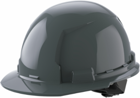 Gray Front Brim Hard Hat - Type 1 Class E with 4-Point Ratcheting Suspension