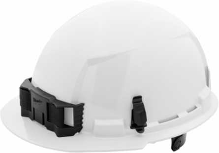 White Front Brim Hard Hat, 6-Point Suspension, Impact Resistant, Adjustable Fit