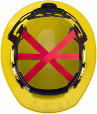 Yellow Full Brim Hard Hat, 6-Point Suspension, Type 1, Class E, Adjustable Fit