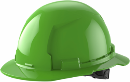 Green Full Brim Hard Hat with 6-Point Suspension, Type 1 Class E