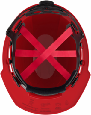 Red Front Brim Hard Hat, Type 1 Class E, Adjustable Fit