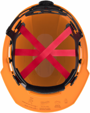 Orange Hard Hat with 6-Point Ratcheting Suspension, Type 1 Class E