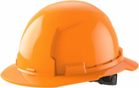 Orange Full Brim Hard Hat with 6pt Ratcheting Suspension, Type 1 Class E