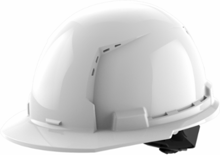 White Front Brim Vented Hard Hat, Type 1 Class C, Adjustable Fit, Impact Resistant