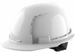 White Front Brim Vented Hard Hat, Type 1 Class C, Adjustable Fit, Impact Resistant