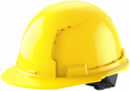 Yellow Front Brim Vented Hard Hat, Type 1, Class C, HDPE, Adjustable Fit