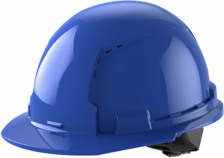 Blue Vented Hard Hat with 4-Point Ratcheting Suspension, ANSI Type 1 Class C