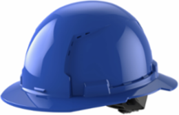 Blue Full Brim Vented Hard Hat, Type 1 Class C, Adjustable Fit, HDPE