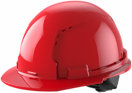 Red Front Brim Vented Hard Hat - Adjustable Fit, Type 1 Class C, HDPE