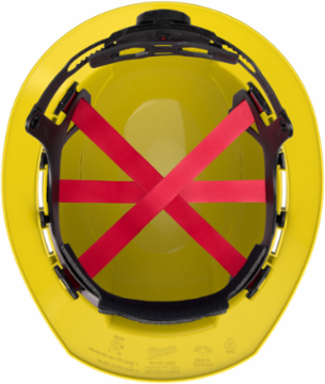 Yellow Full Brim Vented Hard Hat, 6-Point Suspension, HDPE, ANSI Class C