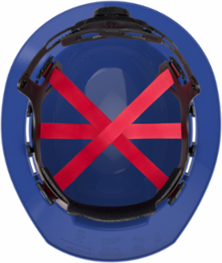Blue Full Brim Vented Hard Hat Type 1 Class C with 6-Point Suspension