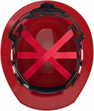 Red Full Brim Vented Hard Hat, Type 1 Class C, Adjustable Fit