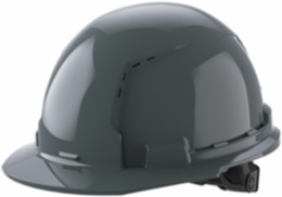 Gray Front Brim Vented Hard Hat, ANSI Type 1 Class C, 6-Point Suspension
