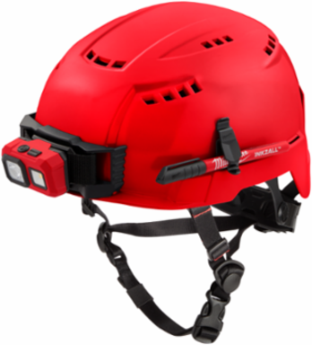 Red Vented Safety Helmet - Type 2 Class C, Adjustable Fit, Impact Resistant