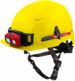 Yellow Front Brim Safety Helmet, Type 2 Class E, Impact Resistant, Adjustable Fit