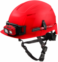 Red Front Brim Safety Helmet - Type 2 Class E, Adjustable Fit, Impact Resistant