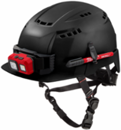 Black Front Brim Vented Safety Helmet, ANSI Type 2 Class C, Adjustable Fit