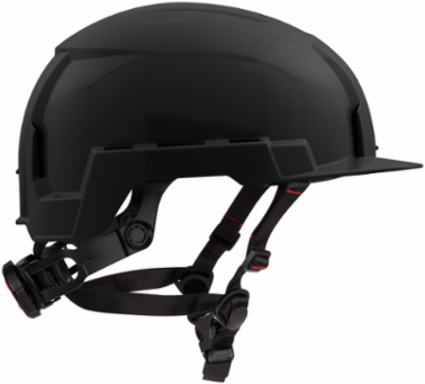 Black Front Brim Safety Helmet - Type 2 Class E, Adjustable Fit, Impact Resistant