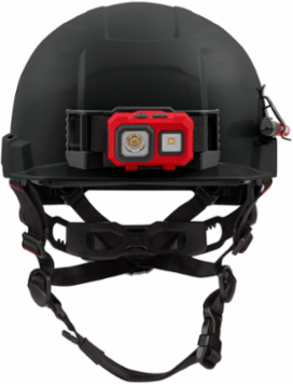 Black Front Brim Safety Helmet - Type 2 Class E, Adjustable Fit, Impact Resistant