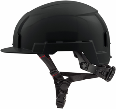Black Front Brim Safety Helmet - Type 2 Class E, Adjustable Fit, Impact Resistant