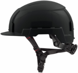 Black Front Brim Safety Helmet - Type 2 Class E, Adjustable Fit, Impact Resistant