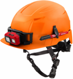 Orange Type 2 Class E Front Brim Safety Helmet, Adjustable Fit, Impact Resistant