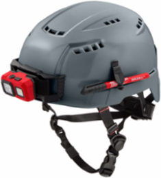 Gray Vented Safety Helmet, Type 2 Class C, Impact Resistant, Adjustable Fit