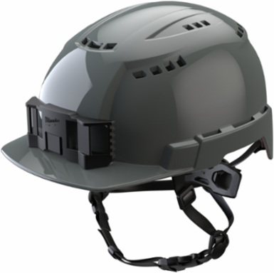 Gray Vented Safety Helmet, ANSI Type 2 Class C, Impact Resistant, Adjustable Fit