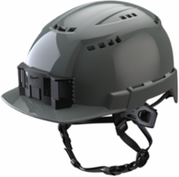 Gray Vented Safety Helmet, ANSI Type 2 Class C, Impact Resistant, Adjustable Fit