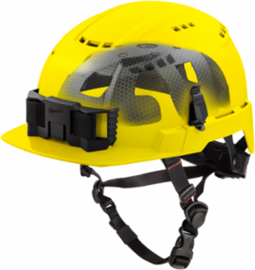 BOLT Yellow Vented Safety Helmet, Type 2 Class C, Impact Resistant, Adjustable Fit