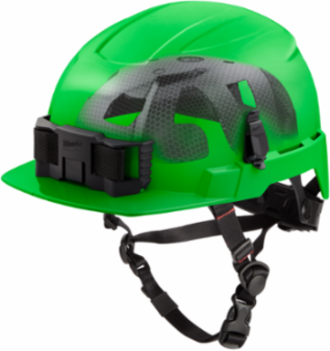BOLT™ Green Front Brim Safety Helmet - Type 2, Class E, Adjustable Fit, Impact Resistant