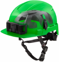 BOLT™ Green Front Brim Safety Helmet - Type 2, Class E, Adjustable Fit, Impact Resistant