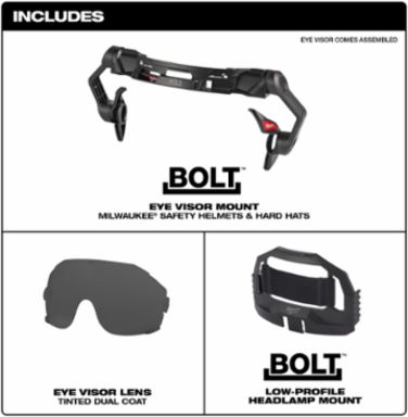 BOLT™ Eye Visor - Tinted Dual Coat Lens, 5 Inch Height, 10 Inch Width, Polycarbonate